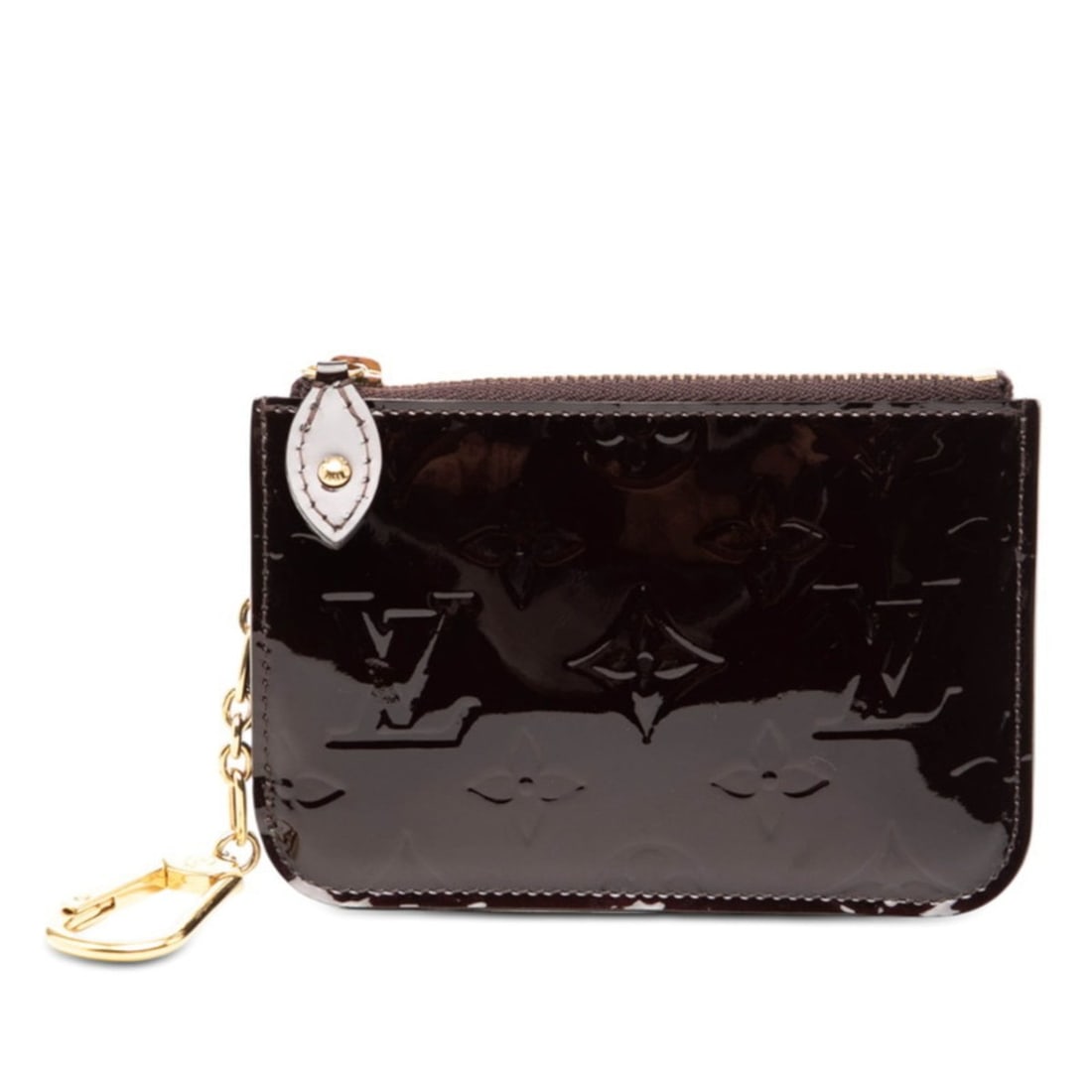 Louis Vuitton Monogram Vernis Pochette Clé NM Wallet/Coin Purse M93557 Amaranth Purple Patent (1 of 10)