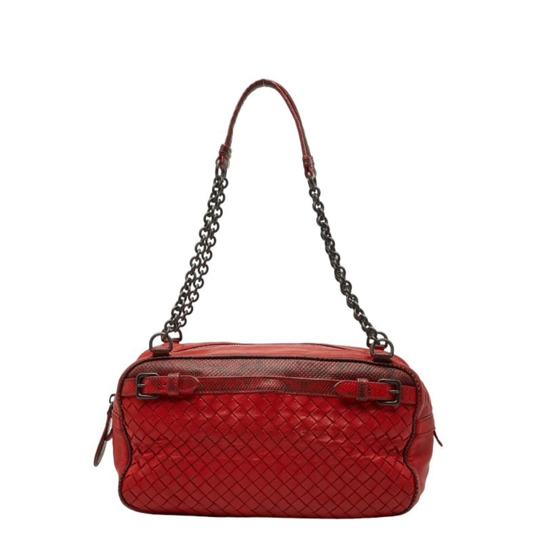 Bottega Veneta Intrecciato Chain Handbag/Shoulder Bag in Red Leather for Women (1 of 11)