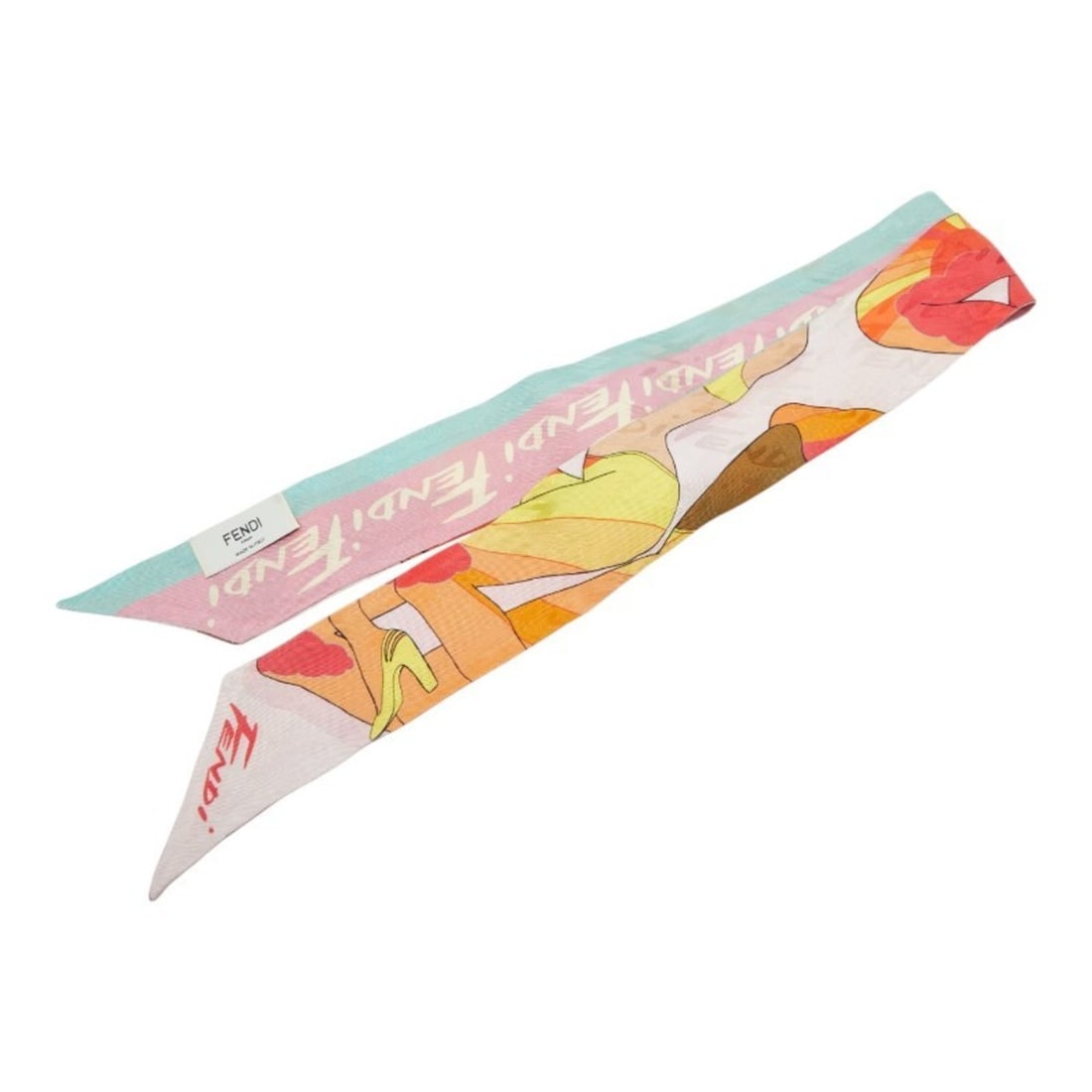 Fendi Rappy Scarf Muffler Pink Multicolor Women's FENDI: --- Catalog ---Category: PackNumber in Pack: 1Category: SizeSize (LxW): 1.12m x 5cm / 44.09'' x 1.96''Category: DesignType: ScarfColor: Multi-color, PinkShape: Diamond shapeGender: WomenCategory: Gene