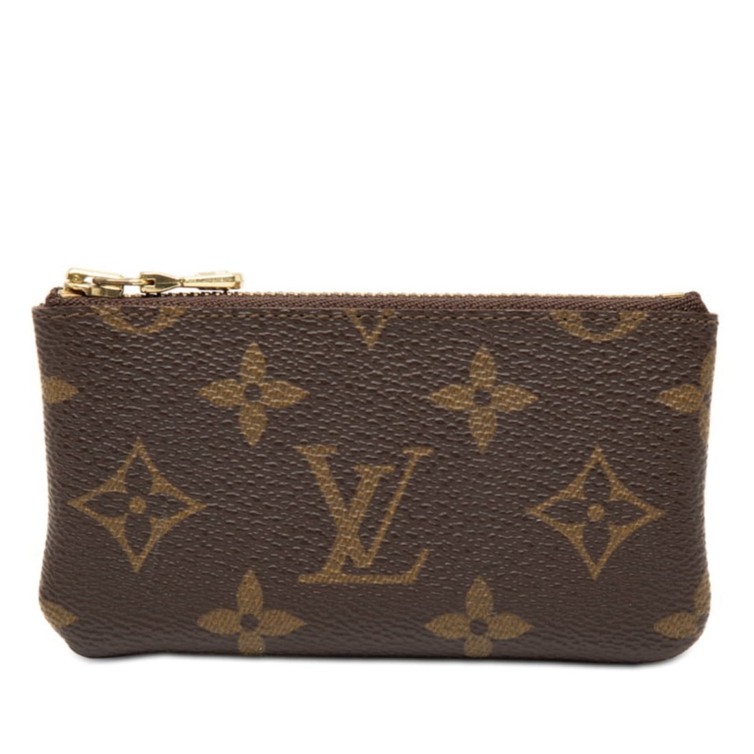 Louis Vuitton Monogram Pochette Clé Wallet/Coin Case, Key Coin Purse M62650 Brown Leather Women's (1 of 10)