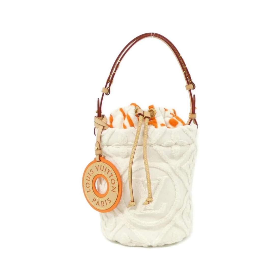 Louis Vuitton LV By the Pool Bucket Vacation M25146 Handbag: --- Catalog ---Category: SizeSize (HxWxD): 20cm x 18cm x 18cm / 7.87'' x 7.08'' x 7.08''Category: DesignType: HandbagColor: WhiteGender: WomenMaterial: Jacquard , Cotton Hardware Color: GoldCategory: