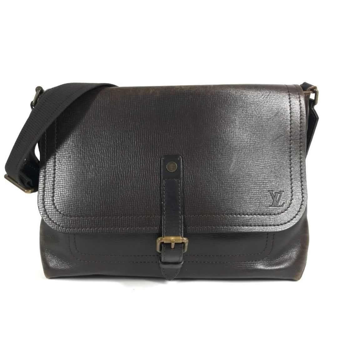 LOUIS VUITTON M92071 Utah Messenger Bag, Crossbody Flap Shoulder Leather, Men's/Women's, Cafe Brown (1 of 18)