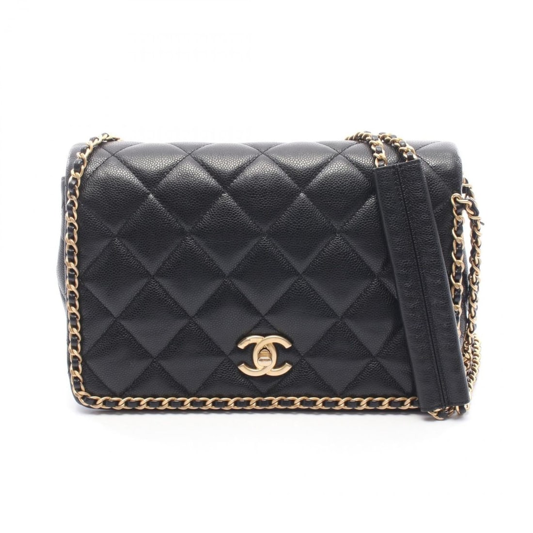 CHANEL Matelasse Shoulder Bag, Handbag, Leather, Grained Calfskin, Women's, Black, AS3468 (1 of 18)