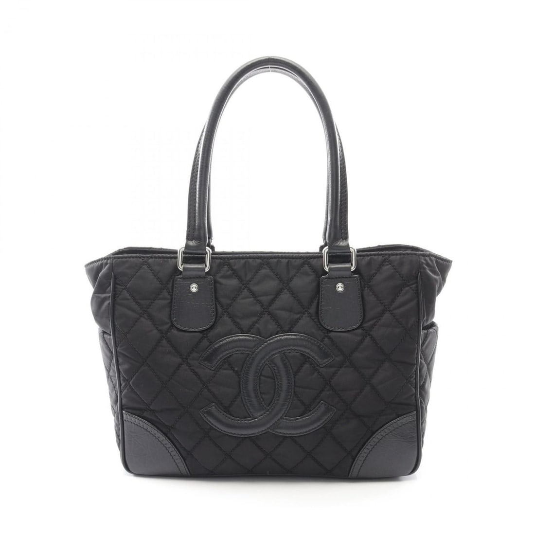 CHANEL Paris-New York Line Tote Bag, Handbag, Nylon and Leather, Women's, Black, A33100 (1 of 18)