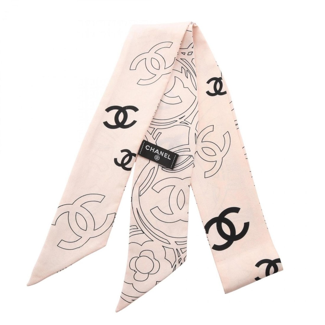 CHANEL Coco Mark Camellia Scarf/Muffler, Silk, Women's, Pink: --- Catalog ---Category: SizeSize (LxW): 1.21m x 6cm / 47.63'' x 2.36''Category: DesignType: ScarfColor: PinkGender: WomenMaterial: Silk Category: GeneralBrand: Chanel--- Item List ---Section: Conditi