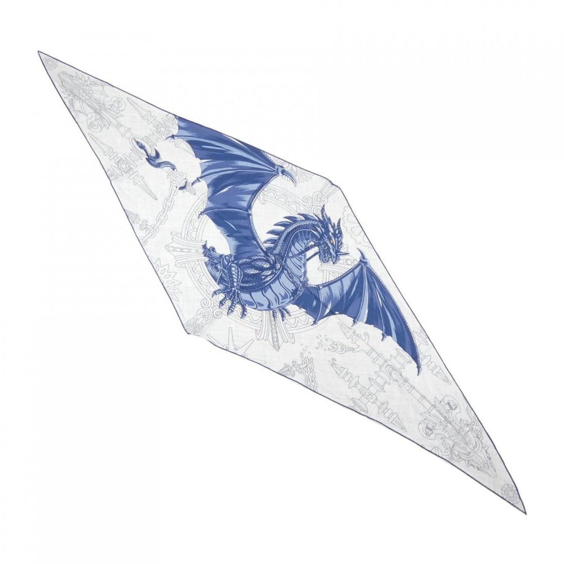 Hermes Hermès DRAGON FLASH Rosange scarf/stole: --- Catalog ---Category: SizeSize (LxW): 77cm x 2.12m / 30.31'' x 83.46''Category: DesignType: StoleColor: Blue, Gray, NavyMaterial: Silk , Cashmere Category: GeneralBrand: Hermes--- Item List