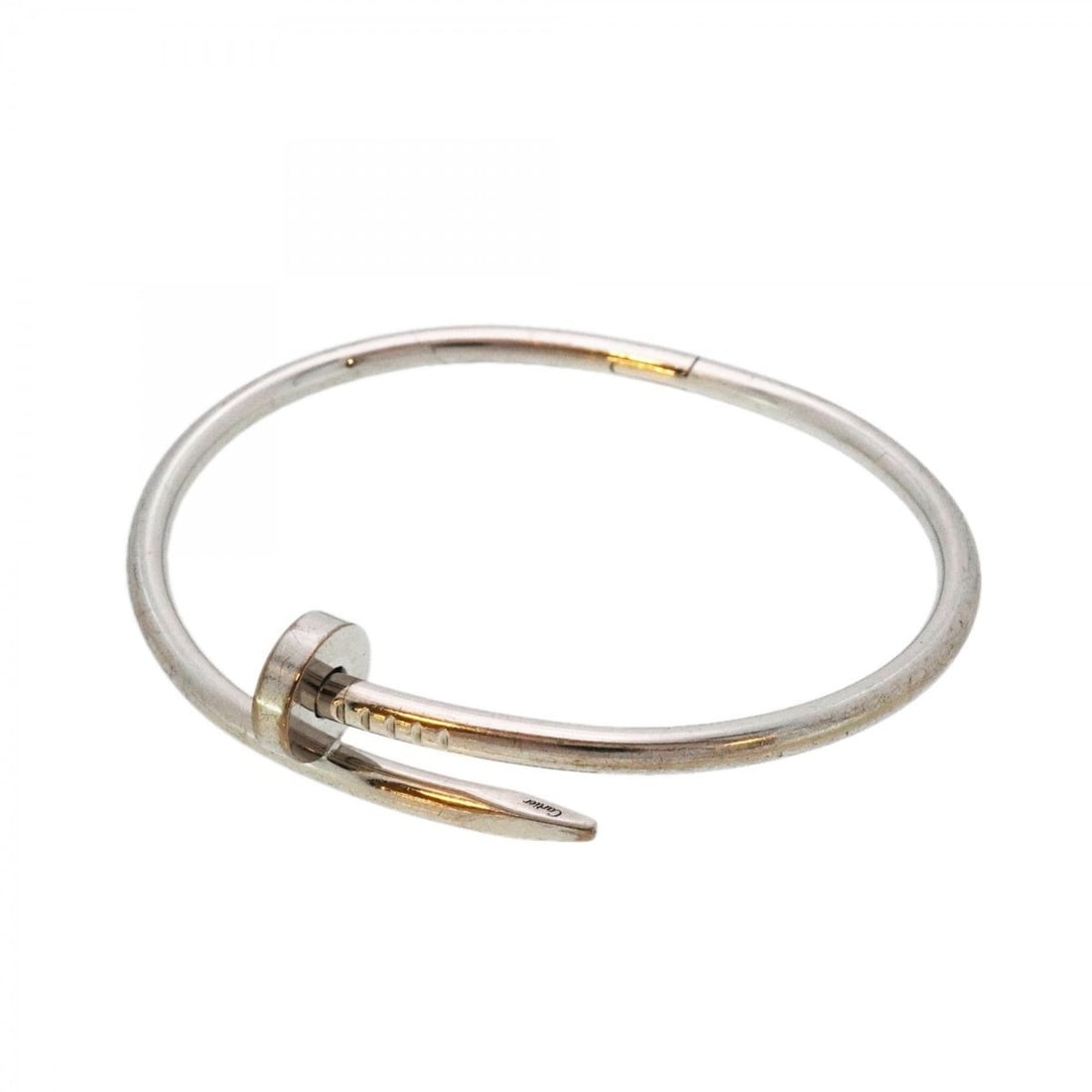 Cartier Juste Un Clou Bangle 18K White Gold Men's: --- Catalog ---Category: SizeLength: 17.5cm / 6.88''Category: DesignType: BangleGender: MenMaterial: White gold (18K)Category: GeneralBrand: Cartier--- Item List ---Section: ConditionRanking: Rank AB