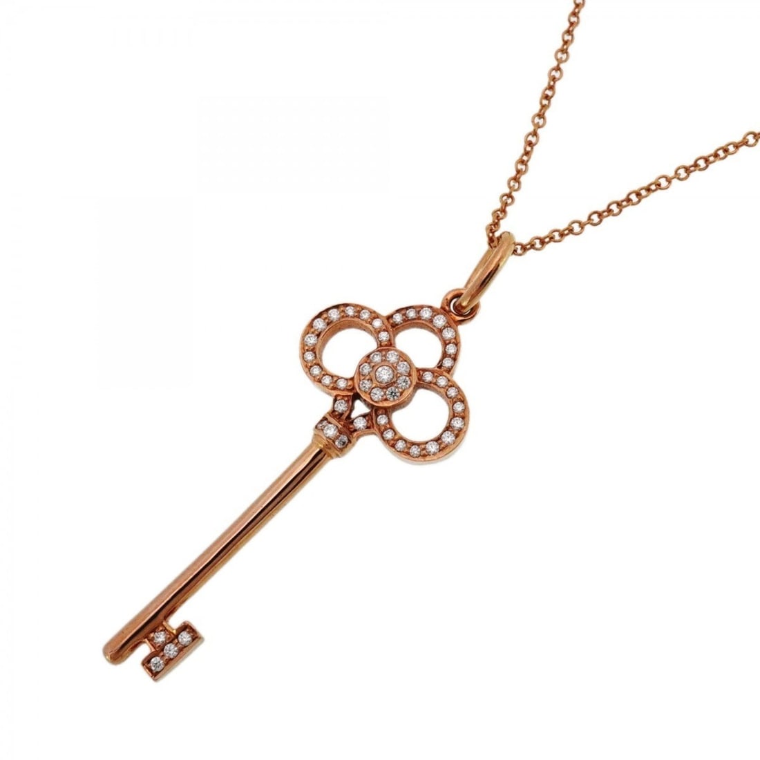 Tiffany Crown Key Necklace in 18K Pink Gold with Diamonds for Women: --- Catalog ---Category: SizePendant Size: 40.5mm x 13.9mm / 1.59'' x 0.54''Neck Circumference: 40.5 cm / 15.94''Category: DesignStone: DiamondGender: WomenMaterial: Pink gold (18K)Necklace Type: Neck