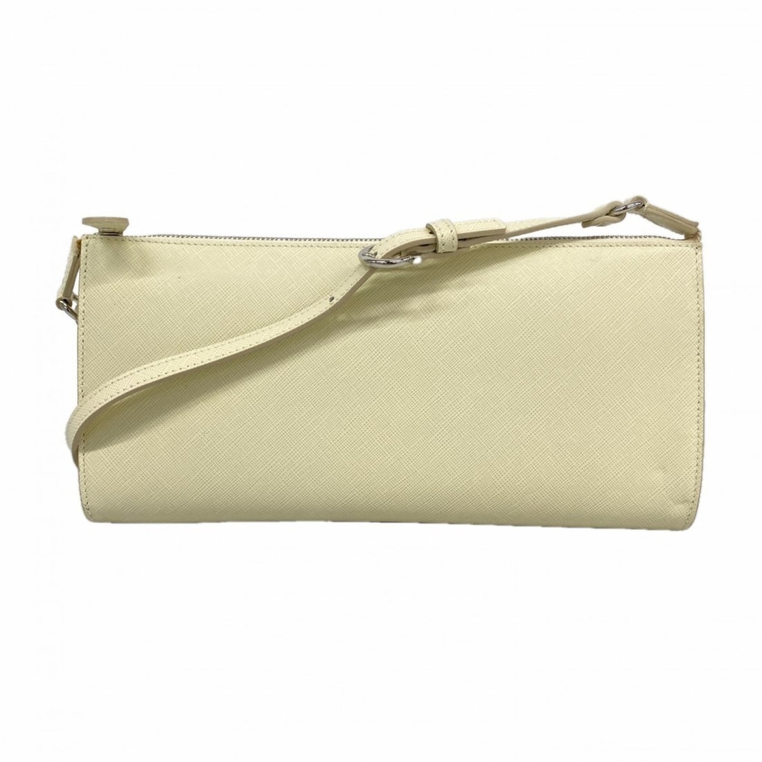 Salvatore Ferragamo Gancini Leather Shoulder Bag in Ivory for Women: --- Catalog ---Category: SizeSize (HxWxD): 12cm x 25.5cm x 4cm / 4.72'' x 10.03'' x 1.57''Category: DesignType: Shoulder bagColor: IvoryGender: WomenMaterial: Leather Hardware Color: SilverCategory: G