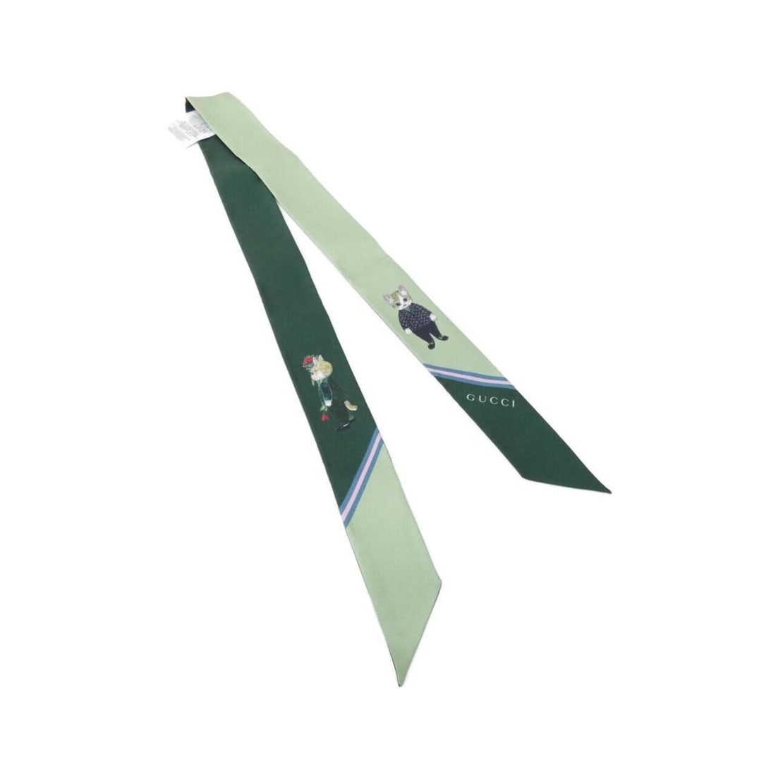 Gucci 863480 3G001 Scarf Muffler: --- Catalog ---Category: SizeSize (LxW): 1.2m x 5cm / 47.24'' x 1.96''Category: DesignType: ScarfColor: GreenGender: WomenMaterial: Silk Category: GeneralBrand: Gucci--- Item List ---Section: