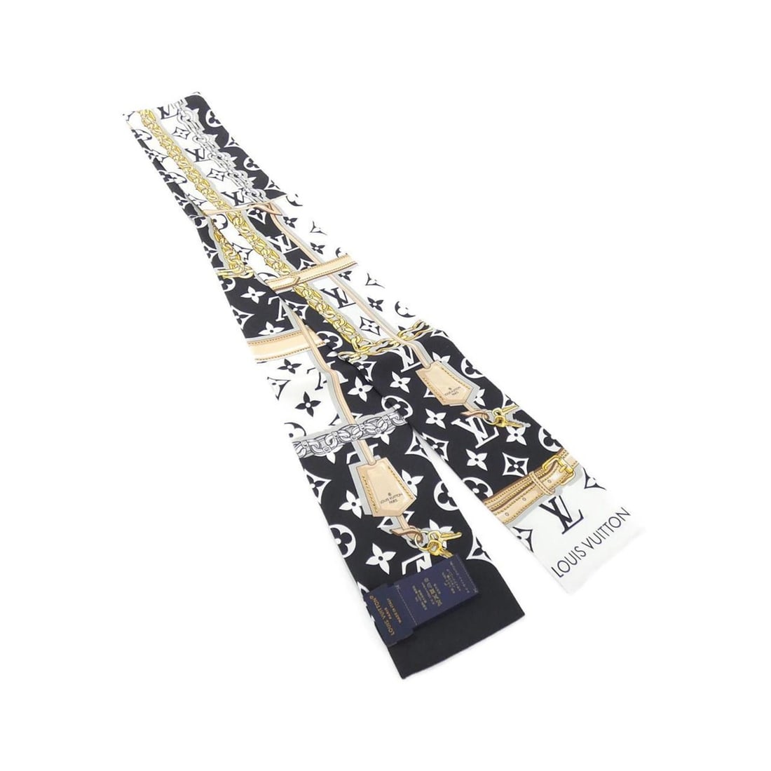 Louis Vuitton Monogram Confidential Bandeau M78656 Scarf/Muffler: --- Catalog ---Category: SizeSize (LxW): 1.2m x 8cm / 47.24'' x 3.14''Category: DesignType: ScarfColor: BlackGender: WomenMaterial: Silk Category: GeneralLine: MonogramBrand: Louis Vuitton--- Item