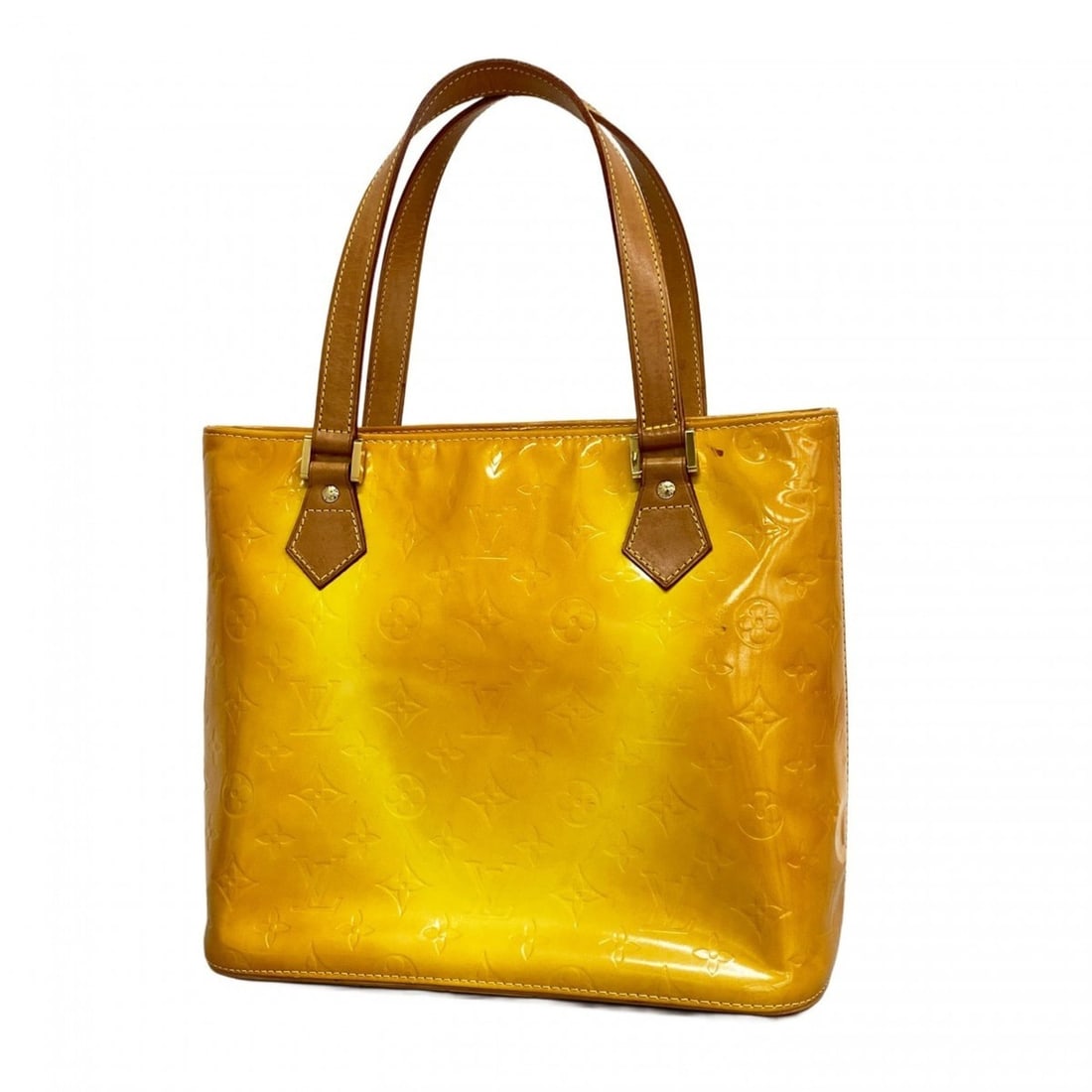Louis Vuitton Vernis Houston Tote Bag M91055 Lime Yellow Women's: --- Catalog ---Category: SizeSize (HxWxD): 25.5cm x 29cm x 15cm / 10.03'' x 11.41'' x 5.9''Category: DesignType: Tote bagColor: Lime yellowGender: WomenCategory: GeneralMPN: M91055Brand: Louis