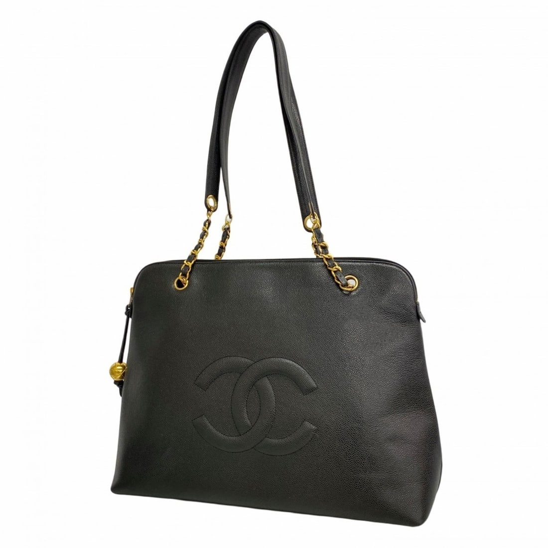 Chanel Shoulder Bag Caviar Skin Black Women's (1 of 17)