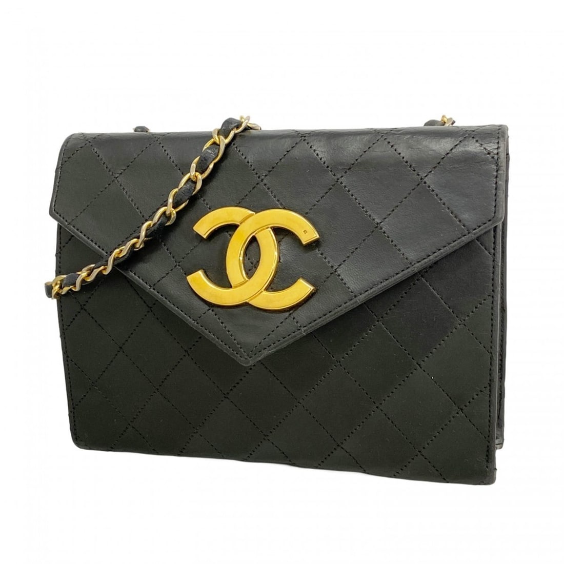 Chanel Matelasse Chain Shoulder Bag, Deca Coco Lambskin, Black, Women's: --- Catalog ---Category: SizeSize (HxWxD): 16cm x 20.5cm x 6cm / 6.29'' x 8.07'' x 2.36''Category: DesignType: Shoulder bagColor: BlackGender: WomenMaterial: Leather Hardware Color: GoldLeather/Fur Ty