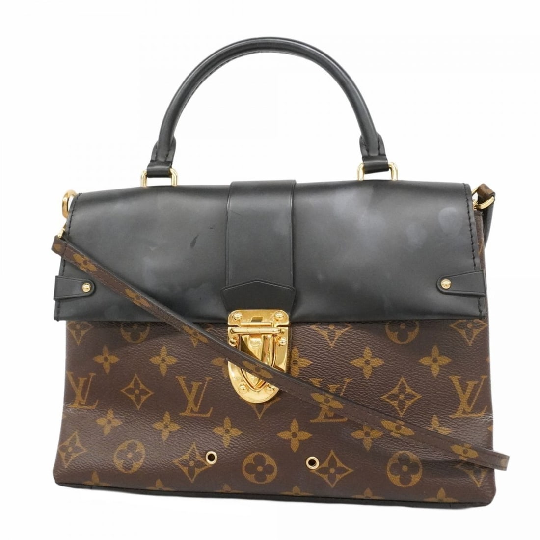 Louis Vuitton Monogram One-Handle Flap Bag MM M43125 Brown Noir 2-Way for Women (1 of 18)