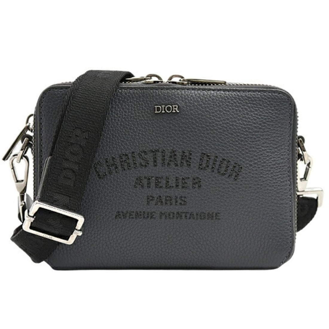 Christian Dior Atelier Mini Shoulder Bag, Unisex, Dark Gray Leather, 2DSBC119 (1 of 20)