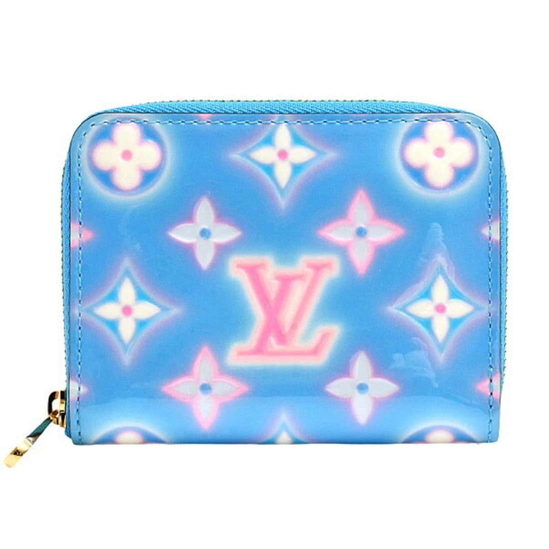 Louis Vuitton Women's Monogram Vernis Zippy Coin Purse, Mini Wallet, Baby Blue Neon, M81155: --- Catalog ---Category: SizeSize (HxWxD): 8.5cm x 11cm x 1.8cm / 3.34'' x 4.33'' x 0.7''Category: DesignType: Coin purse/coin caseColor: Light blue, PinkGender: WomenCategory: GeneralMPN: