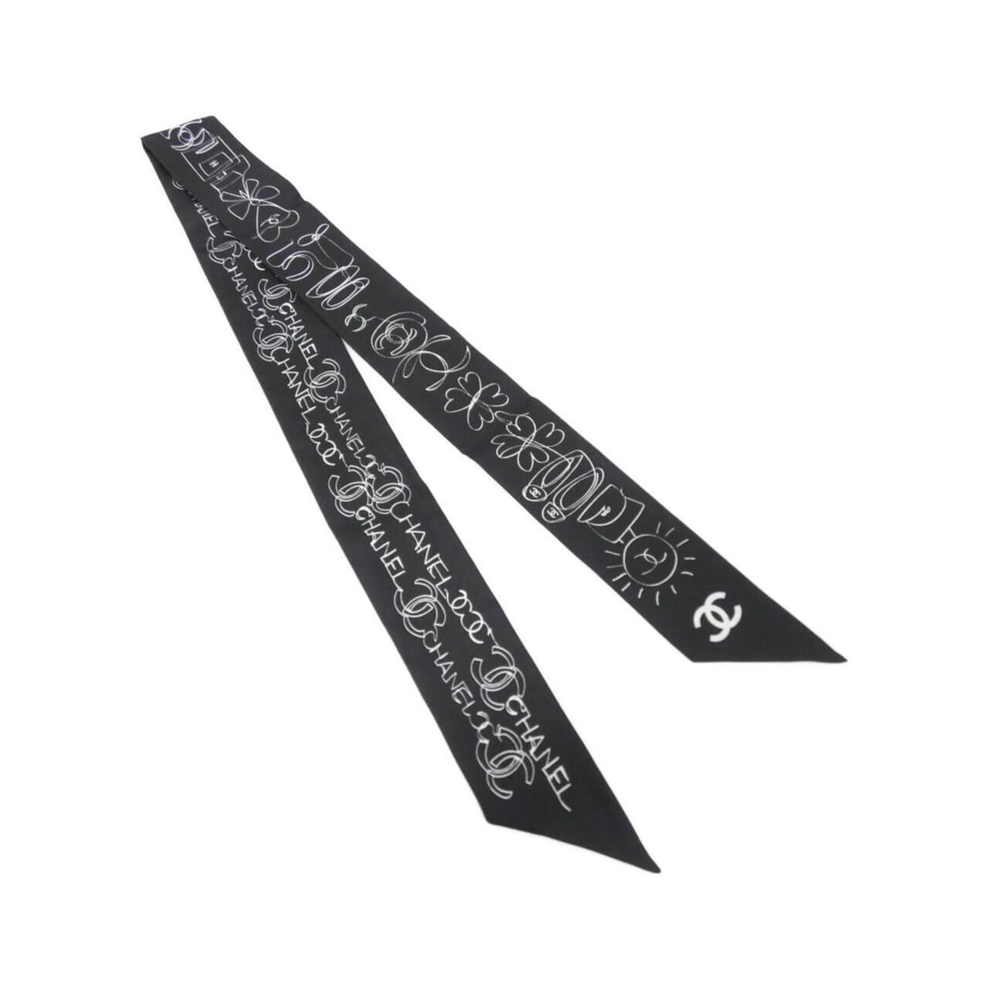 Chanel AA8020 Hairband: --- Catalog ---Category: SizeSize (LxW): 6cm x 1.2m / 2.36'' x 47.24''Category: DesignType: HeadbandColor: Black, WhiteGender: WomenMaterial: SilkCategory: GeneralMPN: AA8020Brand: Chanel--- Item