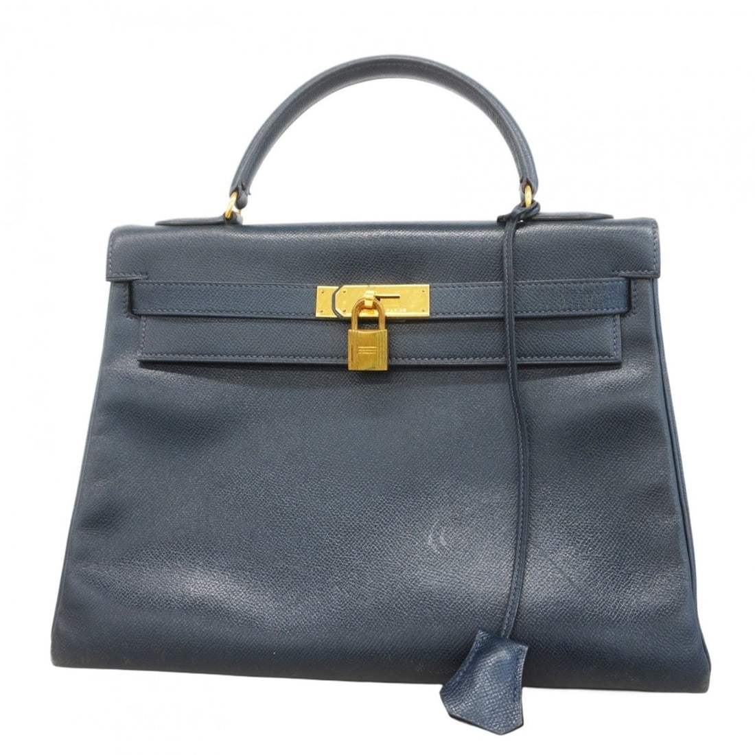 Hermes Hermès Kelly 32 Handbag in Navy with "S" Stamp for Women: --- Catalog ---Category: SizeSize (HxWxD): 23cm x 32.5cm x 12cm / 9.05'' x 12.79'' x 4.72''Category: DesignType: HandbagColor: NavyGender: WomenMaterial: Courchevel leather Hardware Color: