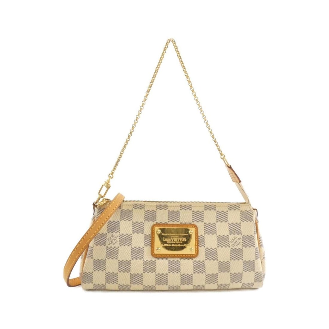 Louis Vuitton Damier Azur Eva N55214 Shoulder Bag: --- Catalog ---Category: SizeSize (HxWxD): 12cm x 26cm x 5cm / 4.72'' x 10.23'' x 1.96''Category: DesignType: Shoulder bagColor: Azur, WhiteGender: WomenMaterial: Coated canvas Category: GeneralMPN: