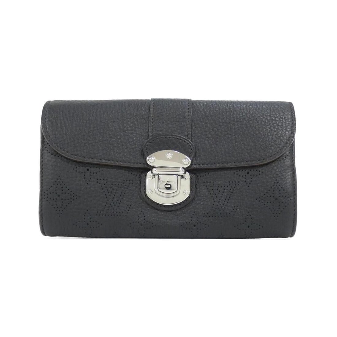 Louis Vuitton Mahina Portefeuille Iris M58163 Wallet: --- Catalog ---Category: SizeSize (HxWxD): 10cm x 19cm x 2cm / 3.93'' x 7.48'' x 0.78''Category: DesignType: Long wallet (bi-fold)Color: BlackGender: WomenMaterial: Leather Leather/Fur Type: CalfskinC