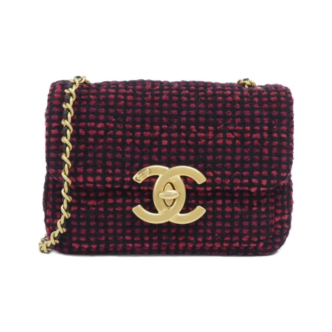 Chanel AS5026 Shoulder Bag: --- Catalog ---Category: SizeSize (HxWxD): 13.5cm x 19cm x 7cm / 5.31'' x 7.48'' x 2.75''Category: DesignType: Shoulder bagColor: Black, Red colorGender: WomenMaterial: Cotton , Tweed Category:
