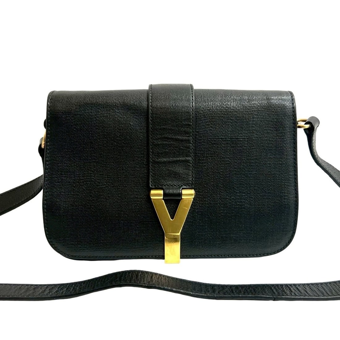 YVES SAINT LAURENT Logo Leather Shoulder Bag Pochette Black 11444: --- Catalog ---Category: SizeSize (HxWxD): 15.5cm x 23cm x 6cm / 6.1'' x 9.05'' x 2.36''Category: DesignType: Pochette, Shoulder bagColor: BlackGender: WomenMaterial: Leather Category: GeneralBrand: