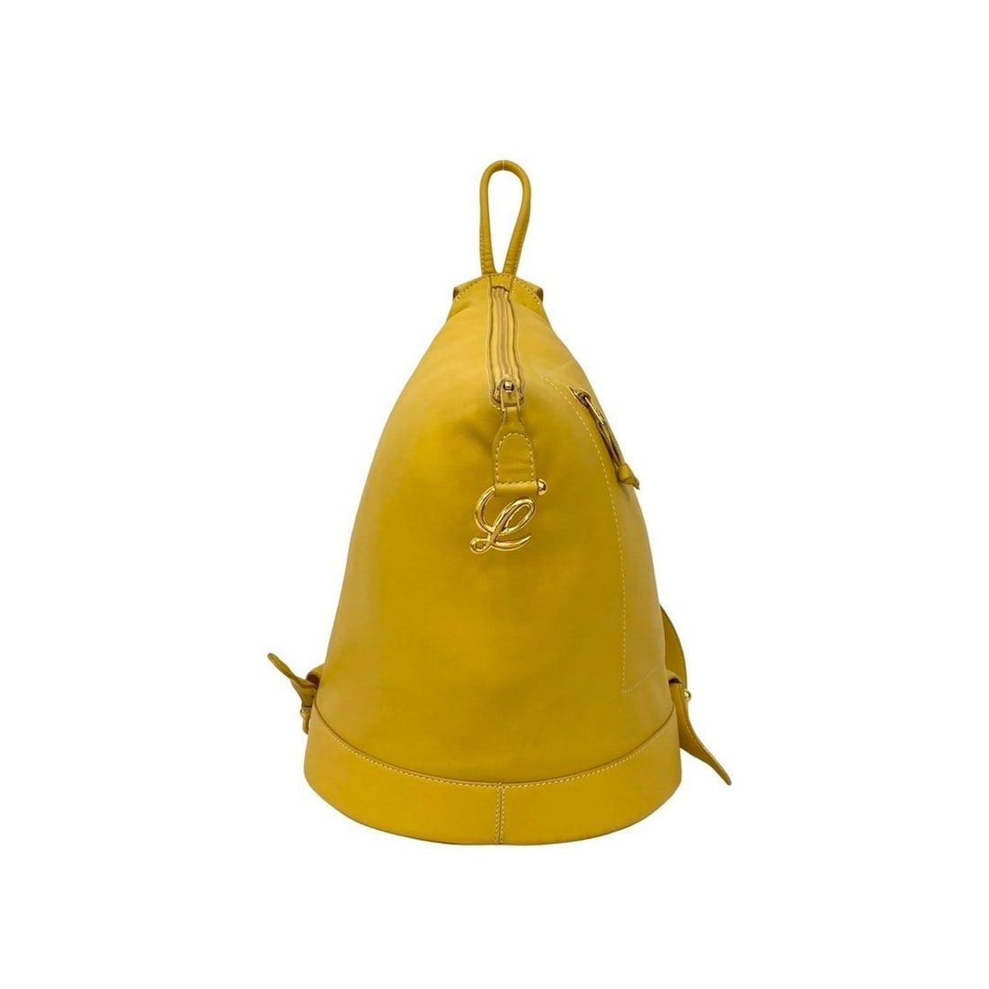 LOEWE Anagram Logo Leather Backpack Daypack Yellow 05894 (1 of 13)