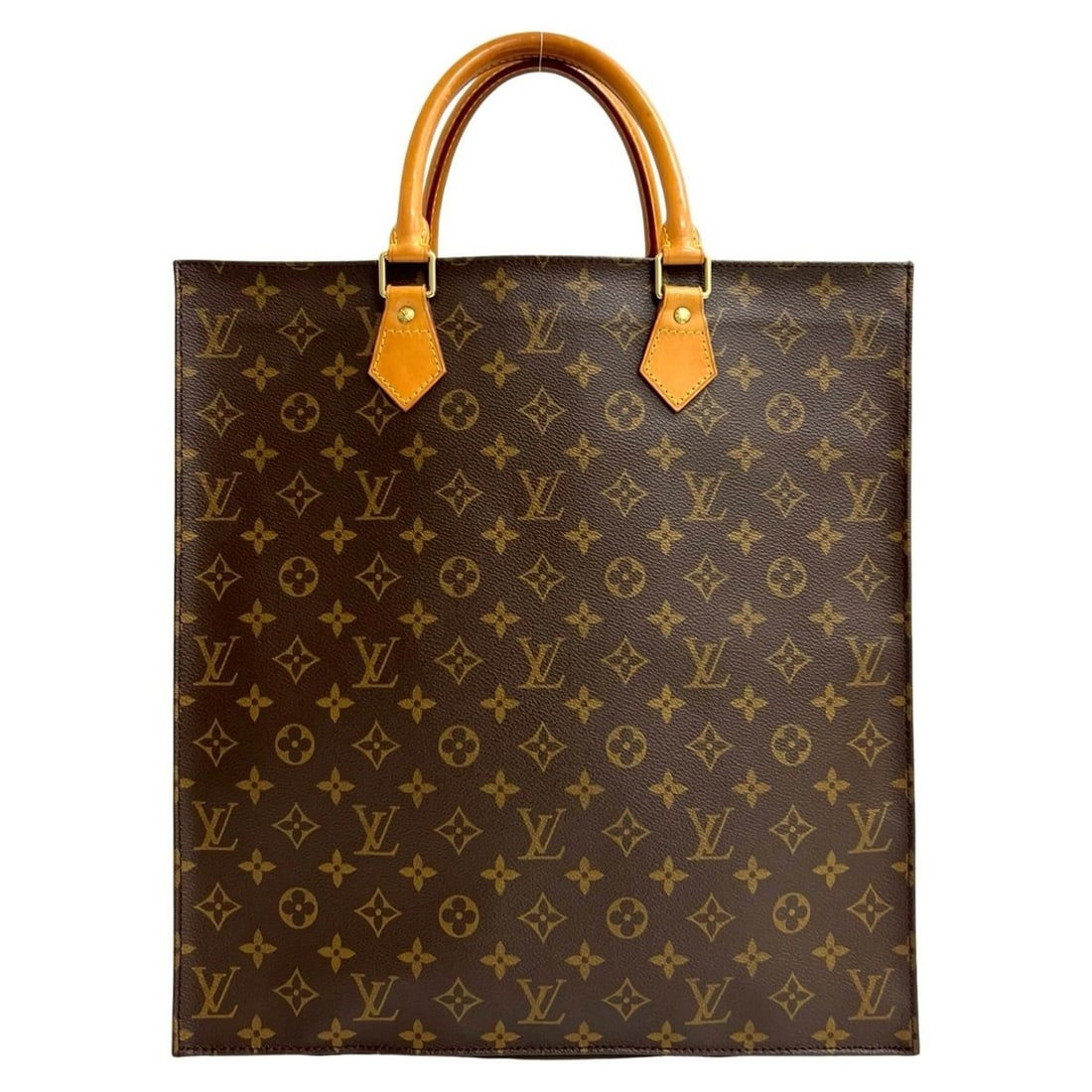 LOUIS VUITTON Sac Plat Leather Handbag, Tote Bag, Business A4 Size, Brown, 70604: --- Catalog ---Category: SizeSize (HxWxD): 38cm x 36cm x 9cm / 14.96'' x 14.17'' x 3.54''Category: DesignType: Handbag, Tote bagColor: BrownGender: WomenMaterial: Leather , PVC Category: GeneralBrand: