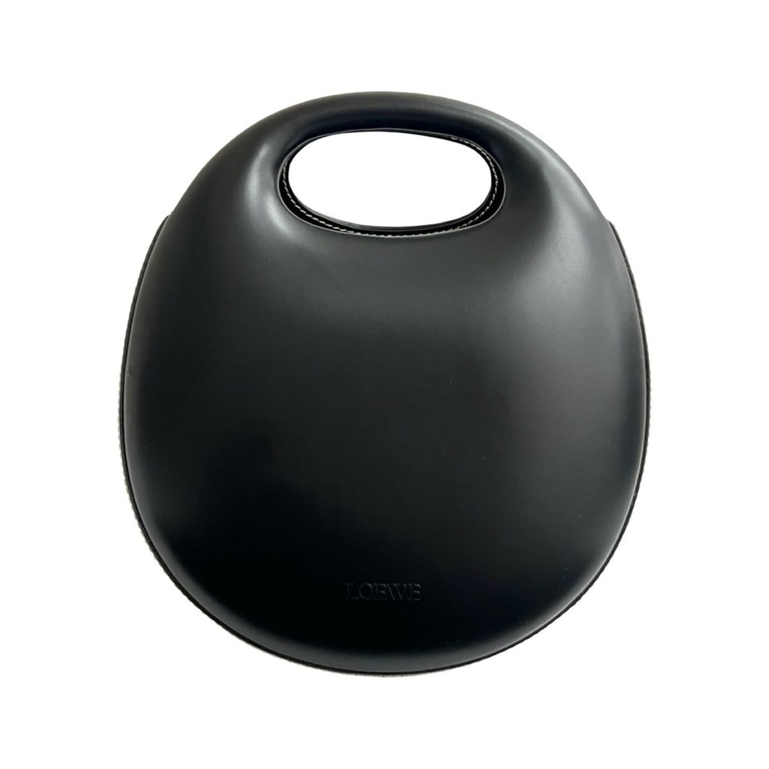 LOEWE Logo Embossed Leather Handbag, Mini Tote Bag, Boston Black, 43102 (1 of 10)