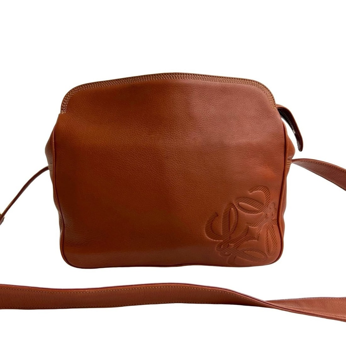 LOEWE Anagram Logo Leather Shoulder Bag/Pochette/Sacoche Brown 26105 (1 of 10)