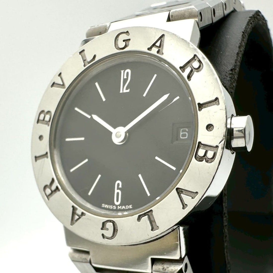 BVLGARI BB23SSD Watch, Date, Quartz, Stainless Steel, Black, Women's (1 of 18)