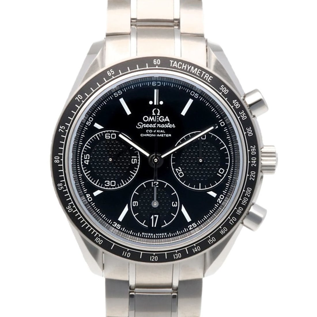 Omega Speedmaster Racing Watch, Stainless Steel, 32630405001001, Automatic, 84130XXX, Men's,: --- Catalog ---Category: SizeWrist Size: 19.5cm / 7.67''Case Diameter: 40mm / 1.57''Category: DesignType: WristwatchGender: MenColor (Dial): BlackMaterial (Band): Stainless steelMaterial (Case): Stain