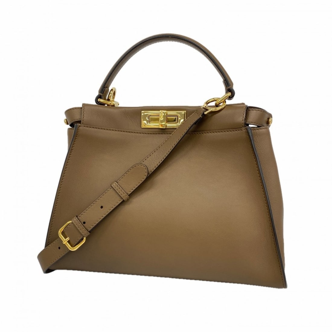 Fendi Peekaboo Leather Handbag, Dark Brown, 2-Way Bag for Women: --- Catalog ---Category: SizeSize (HxWxD): 24cm x 33cm x 13.5cm / 9.44'' x 12.99'' x 5.31''Category: DesignType: HandbagColor: Dark brownGender: WomenMaterial: Leather Hardware Color: GoldCategory: Ge