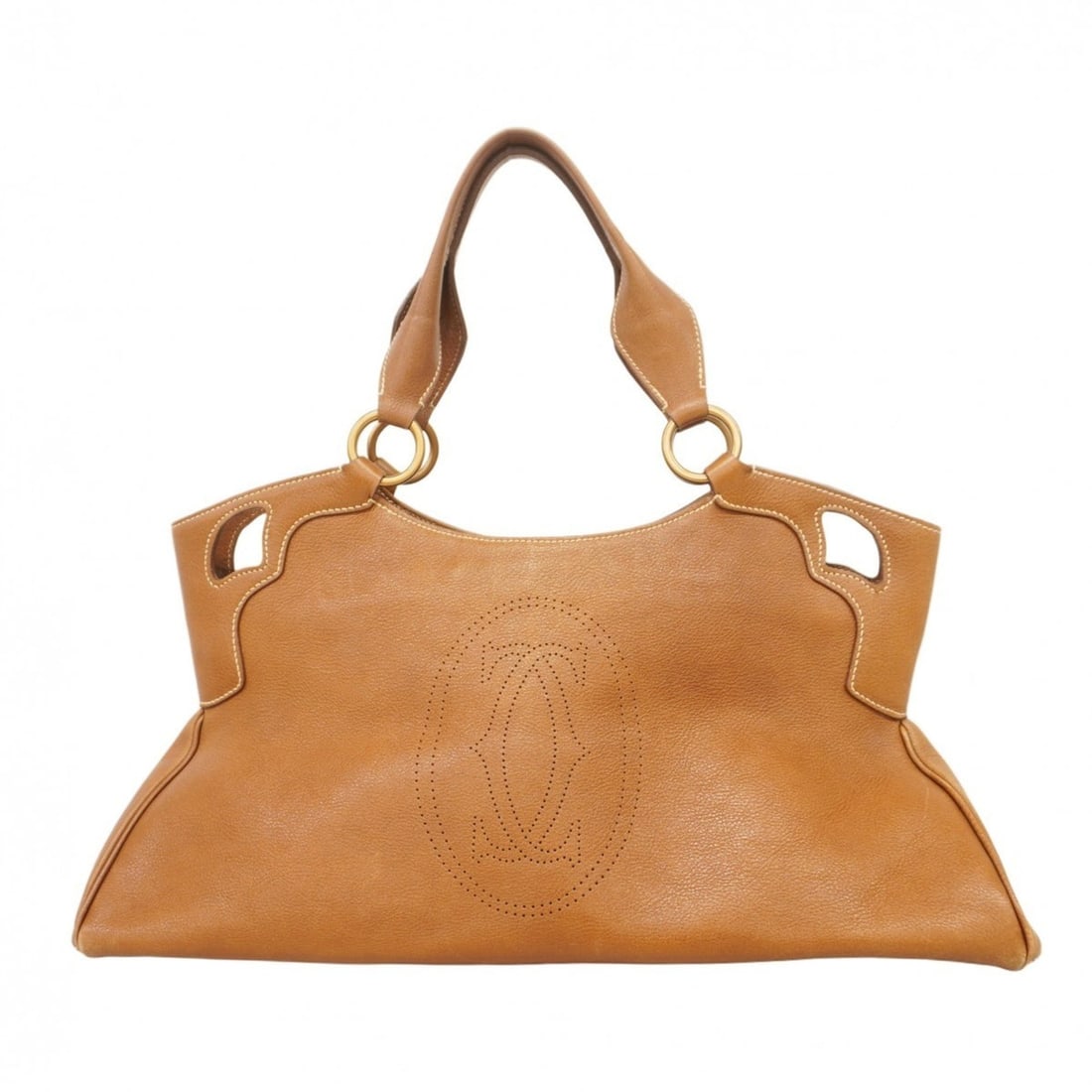 Cartier Marcello Leather Brown Handbag for Women: --- Catalog ---Category: SizeSize (HxWxD): 24cm x 44cm x 14.5cm / 9.44'' x 17.32'' x 5.7''Category: DesignType: HandbagColor: BrownGender: WomenMaterial: Leather Hardware Color: GoldCategory: GeneralB