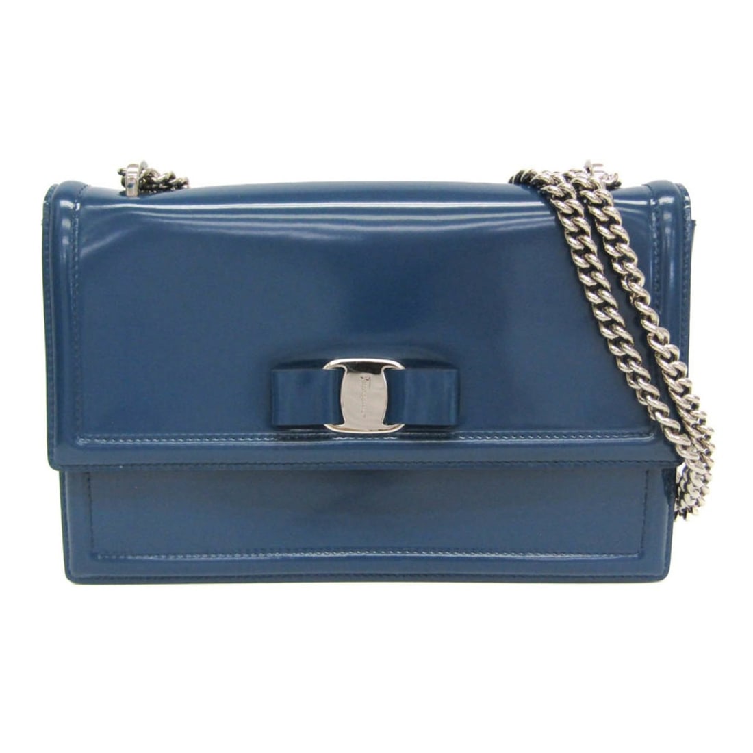 Salvatore Ferragamo Vara GINNY AU-21 G209 Women's Leather Shoulder Bag Blue (1 of 14)