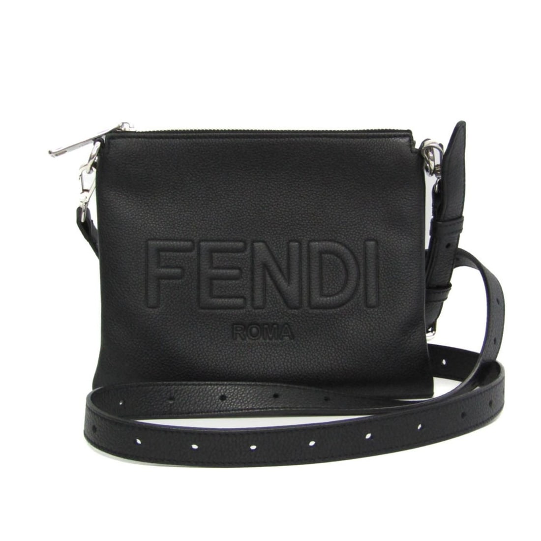 Fendi 7N0146 Women,Men Leather Shoulder Bag Black (1 of 20)