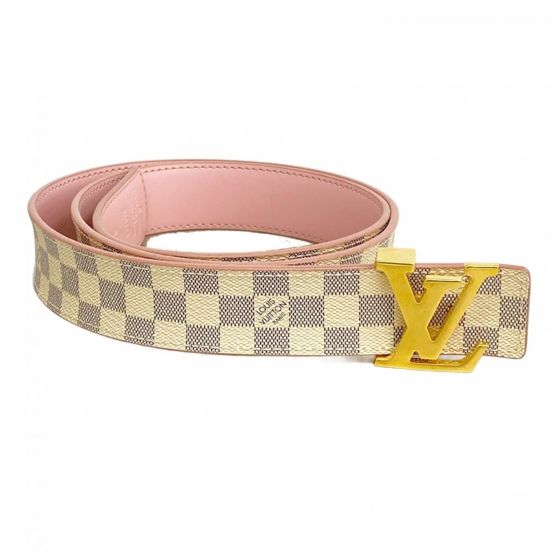 Louis Vuitton Damier Azur Centurion Belt with LV Initials, 30mm, Reversible, M0145, White/Pink, (1 of 9)
