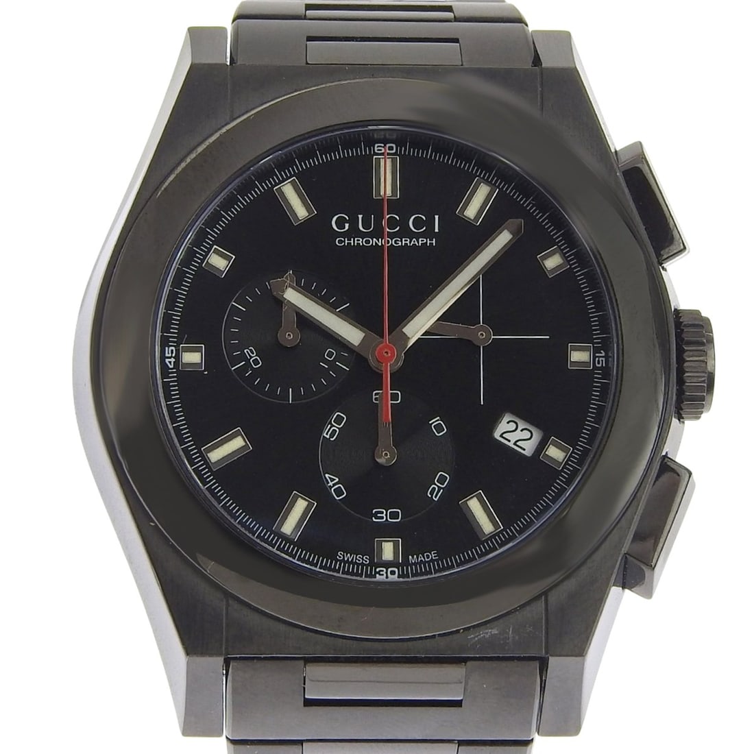 Gucci Pantheon Men's Watch, 115.2 Stainless Steel, Black Quartz Chronograph, Dial (1 of 9)