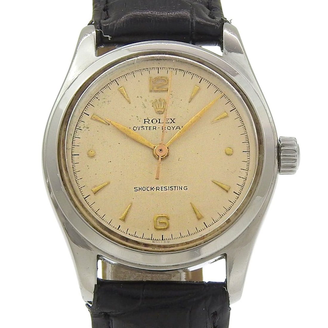 Rolex Oyster Royal Watch, Antique 6144, Stainless Steel with Embossed Leather, Silver, Manual (1 of 10)