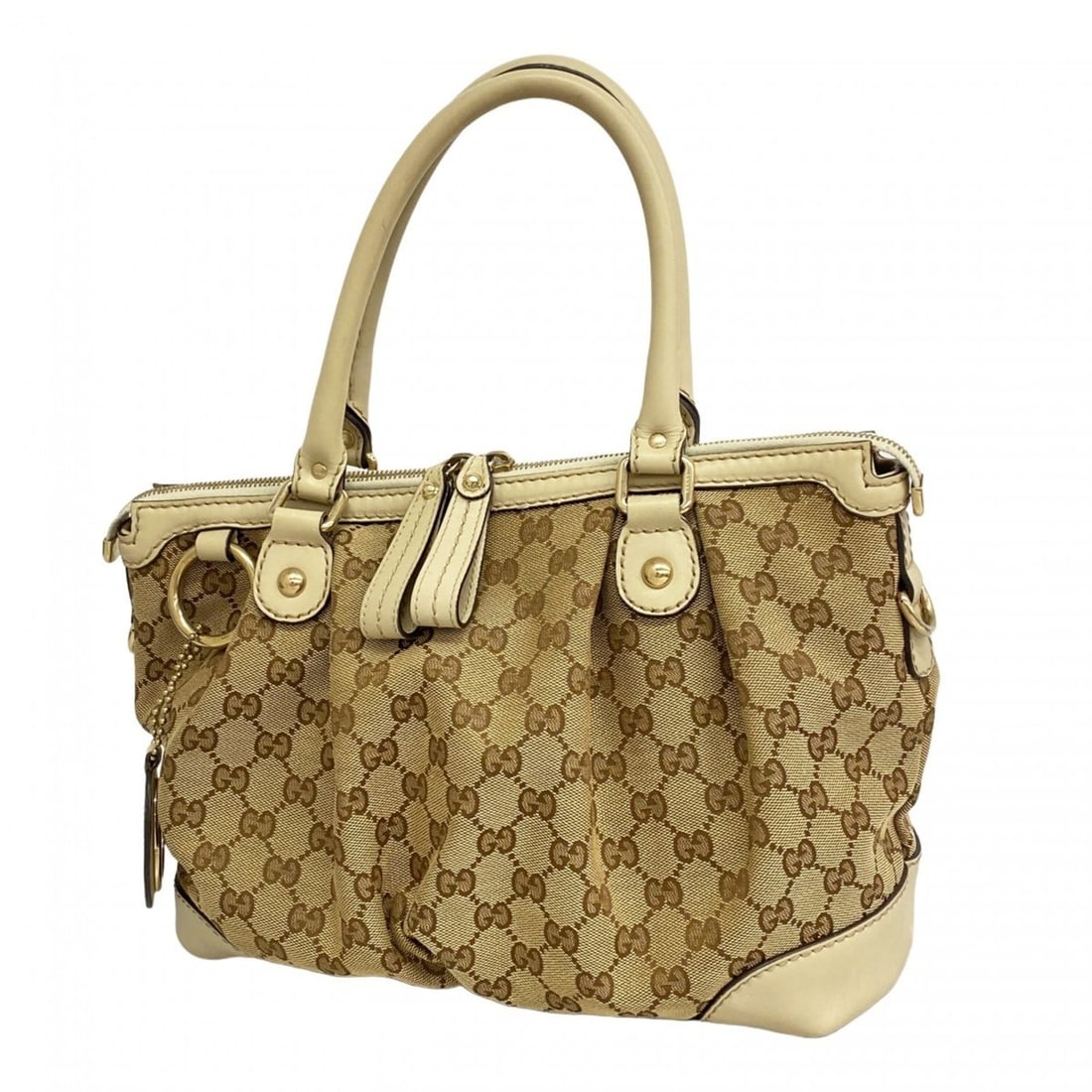 Gucci GG Canvas Handbag 247902 Beige Champagne Women's (1 of 16)