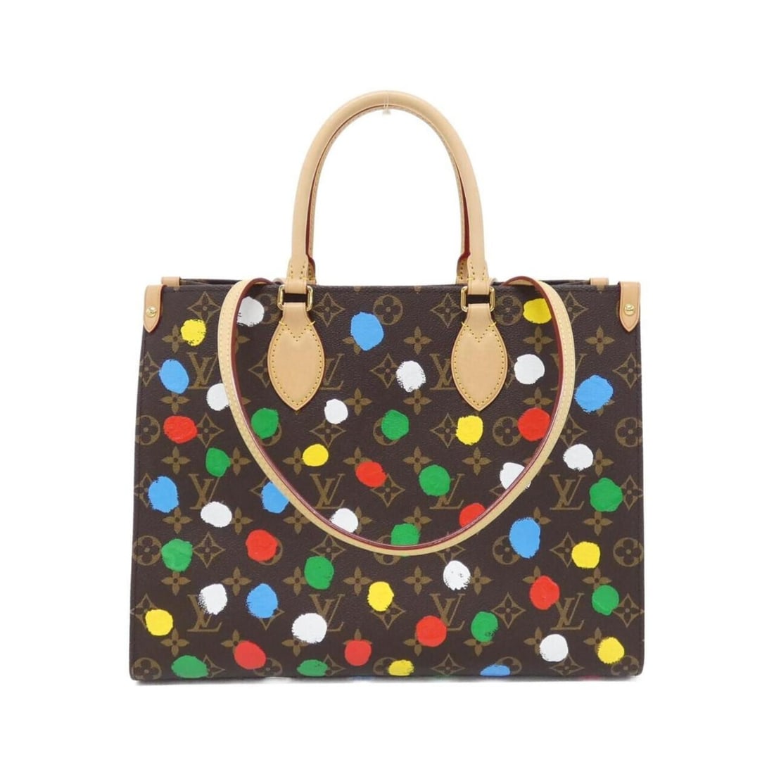 Louis Vuitton Monogram (LV x YK) On the Go MM M46379 Handbag: --- Catalog ---Category: SizeSize (HxWxD): 27cm x 35cm x 14cm / 10.62'' x 13.77'' x 5.51''Category: DesignType: HandbagColor: MarronGender: Men,WomenMaterial: Coated canvas Hardware Color: GoldCategor