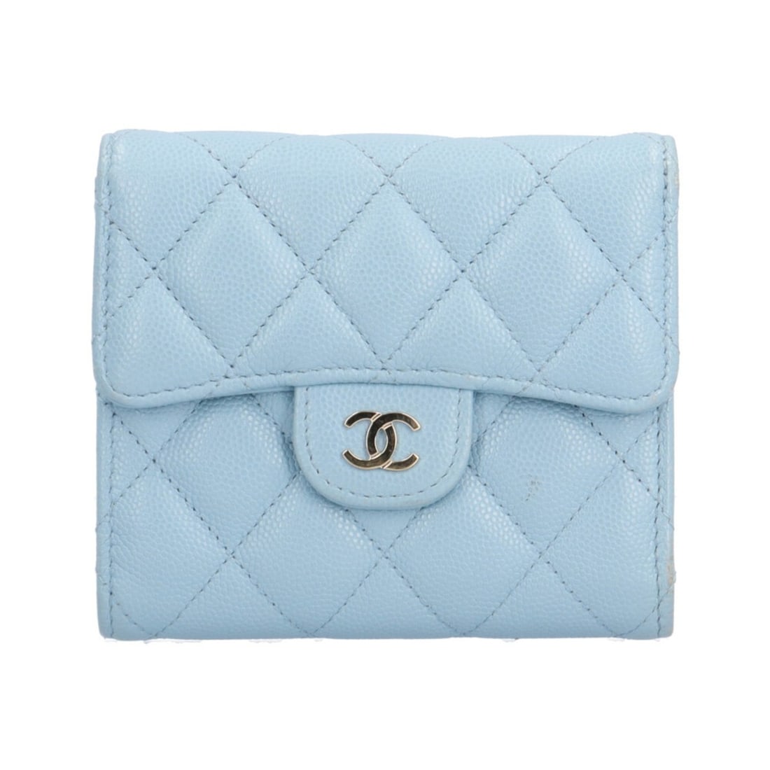 Pre-owned Chanel Classic Small Flap Wallet Matelasse Tri-fold in Caviar Skin, AP0231, Women's (1 of 12)