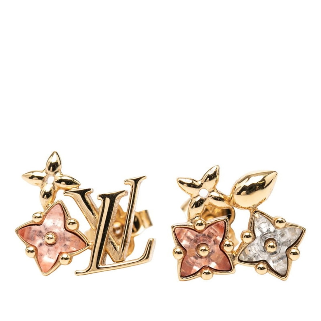Louis Vuitton Boucle d'oreille Puce Luluglam Stud Earrings M00786 Gold with Multicolor Plated (1 of 18)