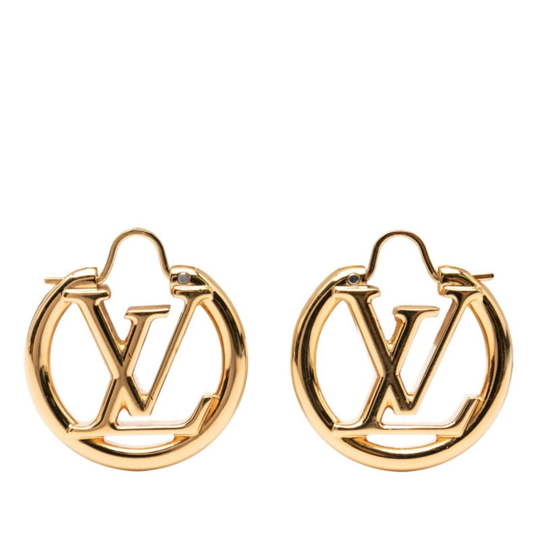 Louis Vuitton Louise LV Circle Earrings M00396 Gold Plated Women's LOUIS VUITTON (1 of 13)