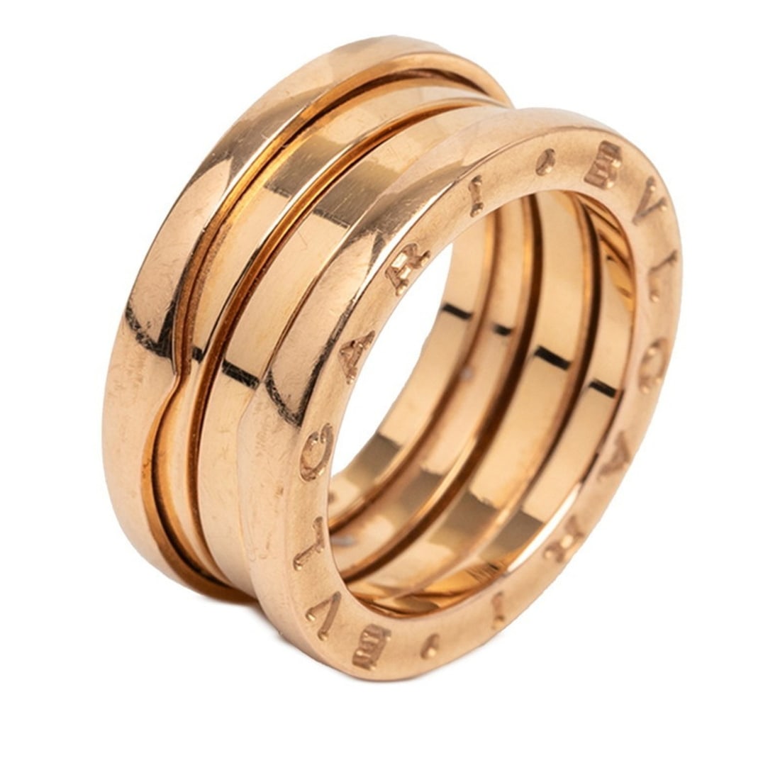 BVLGARI B-zero1 Ring #51 18KPG Pink Gold Women's: --- Catalog ---Category: SizeWidth: 8.1mm / 0.32''Weight: 9.7g / 0.34oz.JP Size: 10US Size: 5.5Category: DesignType: Band ringGender: WomenMaterial: Pink gold (18K)Category: GeneralLine: B.zero1Brand: