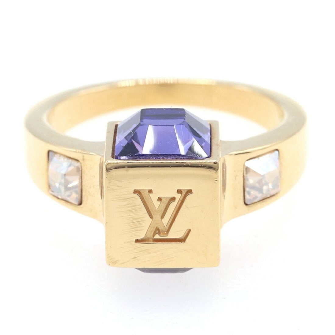Louis Vuitton Ring Berg Gamble M65099 Gold and Purple Metal Small Size LV Women's LOUIS VUITTON (1 of 18)