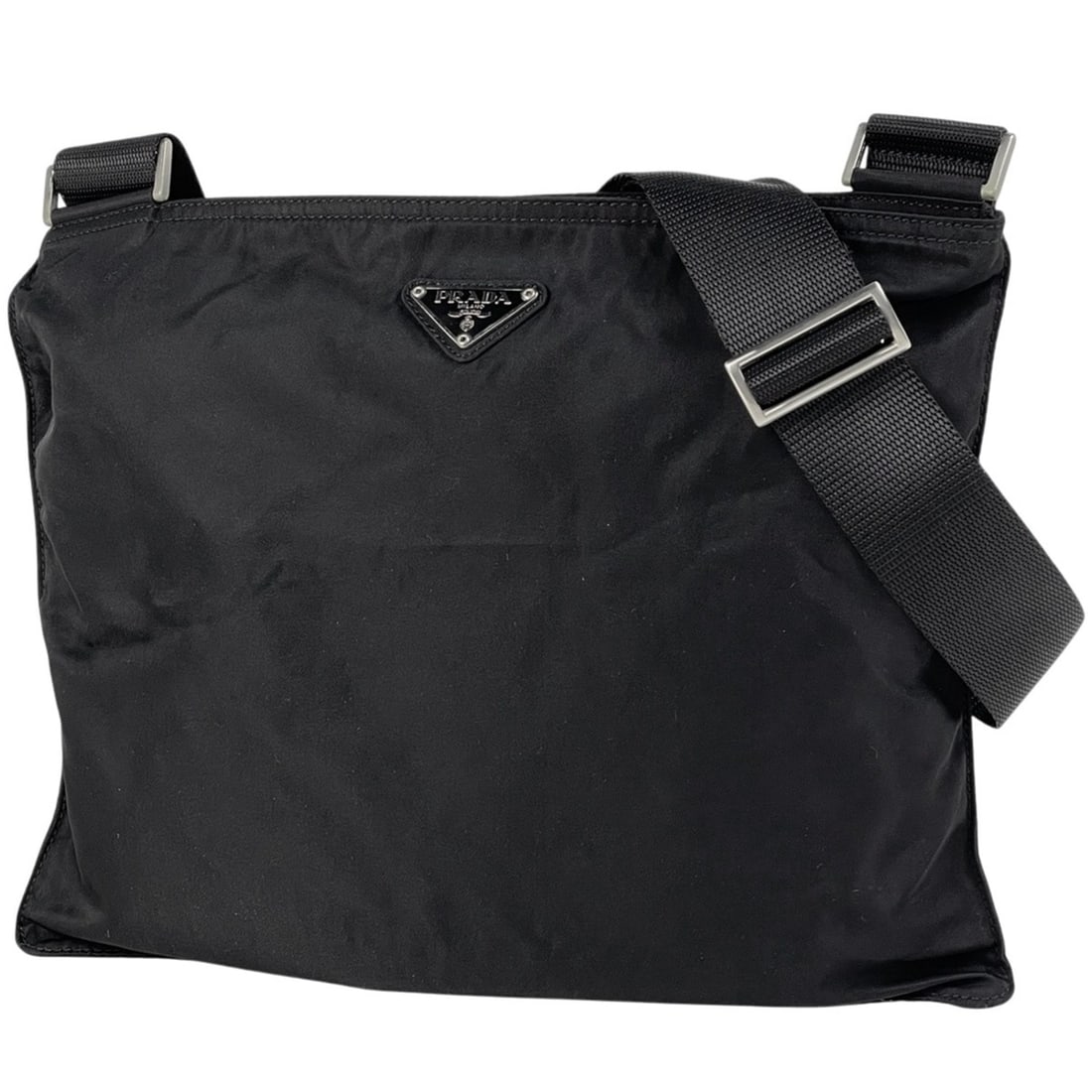 Prada PRADA Logo Plate Shoulder Bag/Crossbody Handbag Nylon Nero (Black) B7338 Women's (1 of 15)