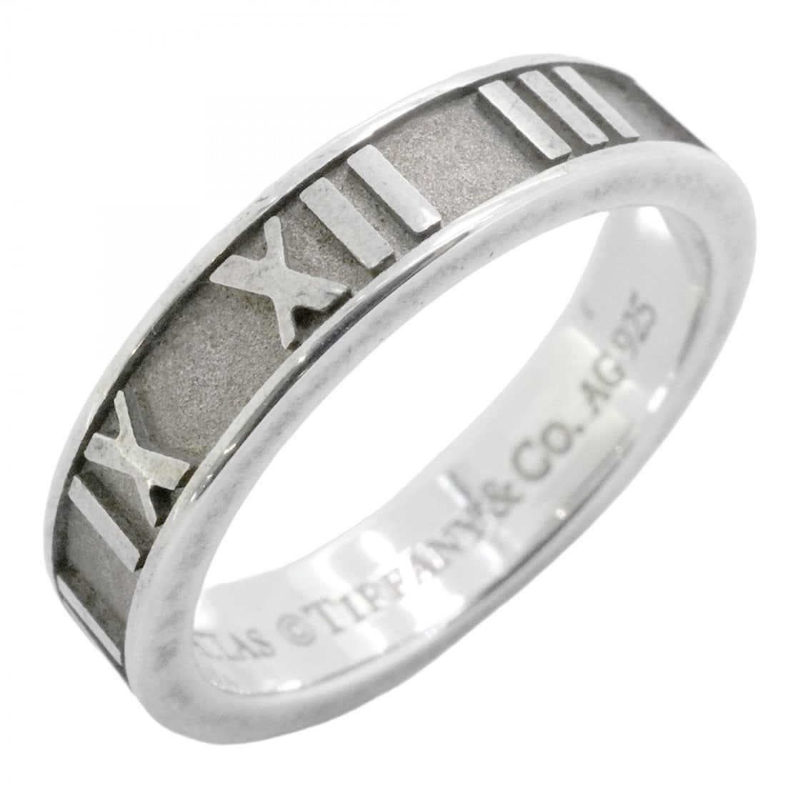 Tiffany Atlas Ring, Silver 925, Size 7.5, Women's: --- Catalog ---Category: SizeJP Size: 7.5US Size: 4Category: DesignType: Band ringGender: WomenMaterial: Silver 925Category: GeneralBrand: Tiffany--- Item List ---Section: ConditionRanking: Rank AB Us