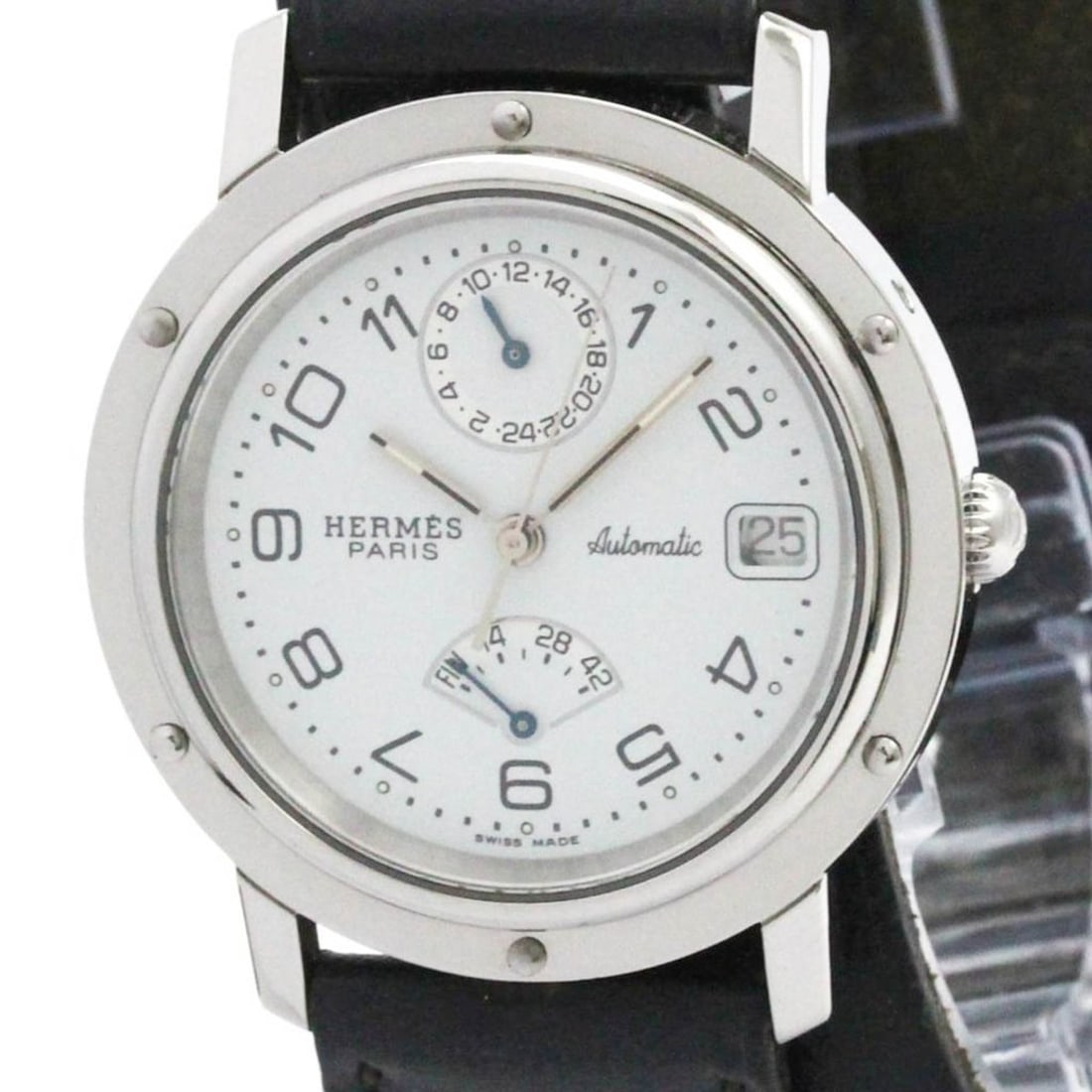 HERMES Clipper Power Reserve Steel Automatic Watch CL5.710 Polished (1 of 10)